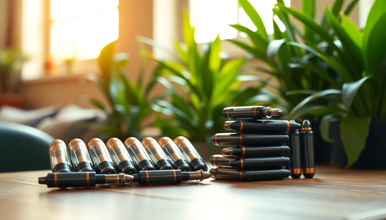 Buy Vape Carts Online UK showcases premium cartridges elegantly arranged for promotion.