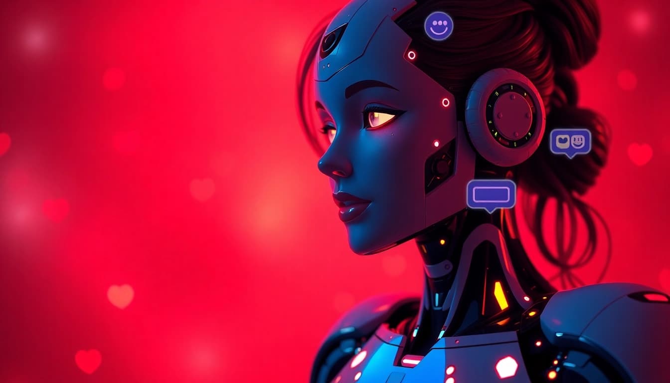 Engaging free ai sex chat with a modern chatbot interface, featuring warm tones and intimate avatar.