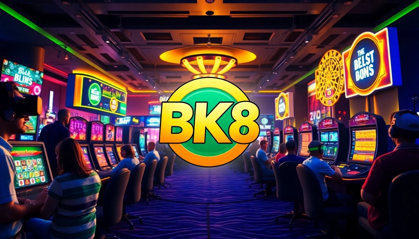 Exciting gaming scene showcasing bk860s.com with players enjoying various casino games in a vibrant digital environment.