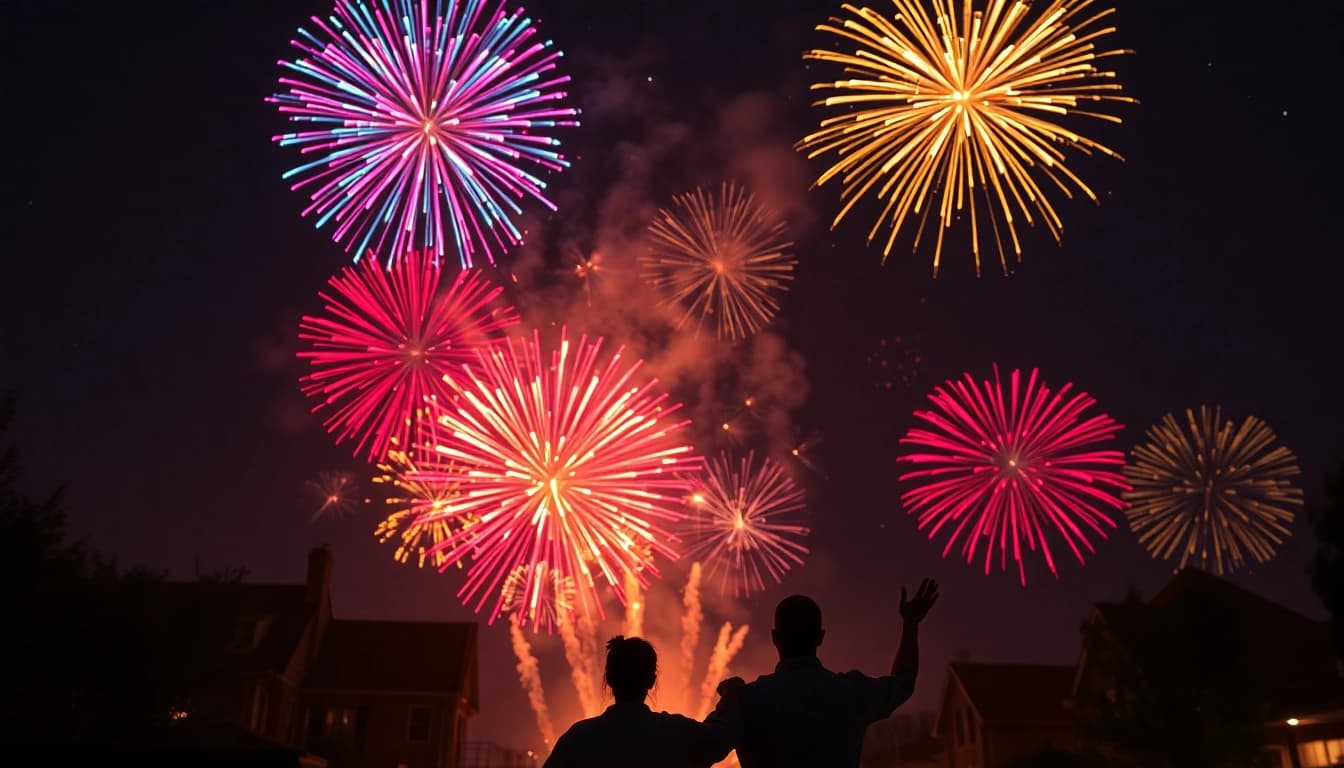 Experience vibrant wholesale fireworks lighting up the night sky, celebrating joy and excitement.