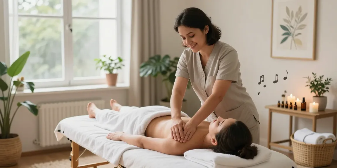 Relaxing 정자동출장안마 session with calming massage ambiance and essential oils.