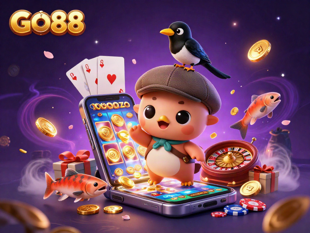 Proven winning strategies at GO88 with engaging colorful slot game visuals and dynamic elements.