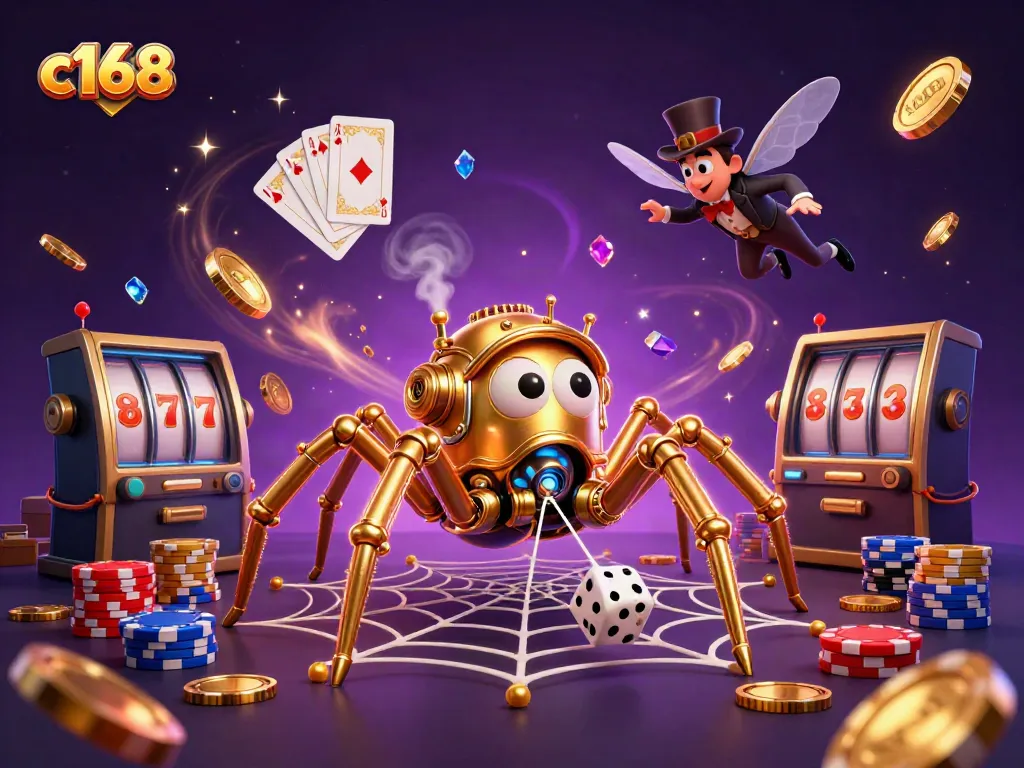 Catch glowing gems and coins in an enchanting web woven by the c168 steampunk spider.