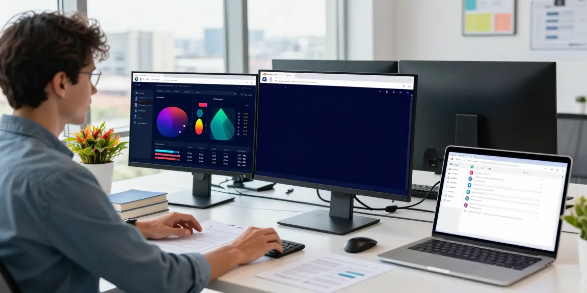 SEO strategist analyzing instant indexing metrics in a modern office.