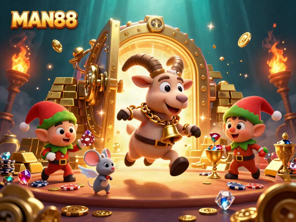Experience thrilling games at MAN88, where festive characters and vibrant casino elements come alive!