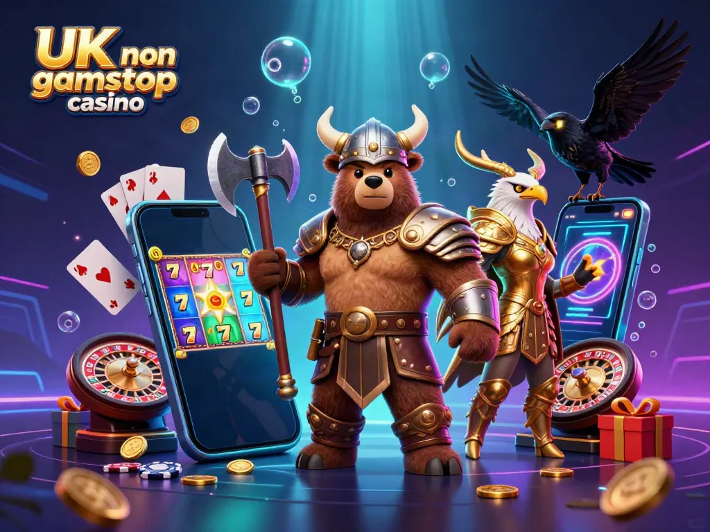 Experience thrilling gameplay at the UK non gamstop casino with vibrant slot game illustrations.