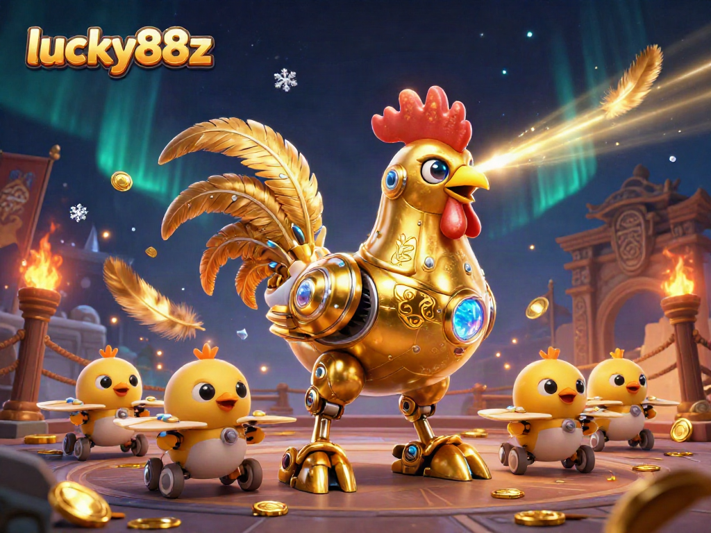 Immerse in the action with lucky88z, showcasing a vibrant 3D casino battle scene featuring unique characters and thrilling gameplay.