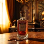Explore the enticing oud perfume dupe in a luxurious setting with rich colors and warm lighting.