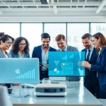 Logo destek in a modern office setting, showcasing collaboration and innovative ERP solutions.