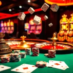 Engaging gambling scene showcasing luxurious elements of the nhà cái uy tín BL555 casino experience, highlighting cards and chips.