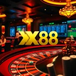 Experience vibrant gambling action at XX88's luxury casino tables with roulette, poker, and more.