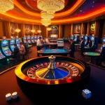 Experience the excitement of luckywin at a luxurious casino featuring roulette, slots, and poker tables.