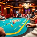 Players experiencing the excitement of Tài Xỉu MD5 in a luxurious casino setting.