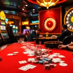 Engaging gameplay at LuckyWin casino with vibrant slot machines and poker action.