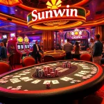 Experience high-stakes excitement at Sunwin Casino with vibrant gaming tables and thrilling action.