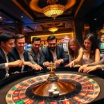 Players enjoying a lively roulette game at CN3789.NET, showcasing vibrant casino chips and an energetic atmosphere.