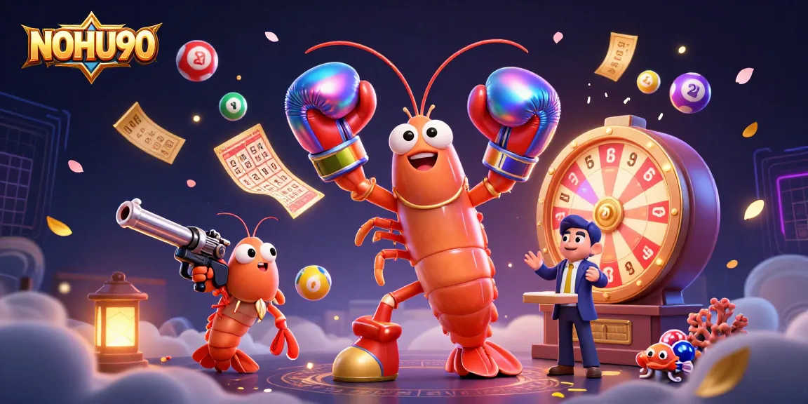 Engage in exciting gameplay with NOHU90 as vibrant lottery elements and underwater characters collide.